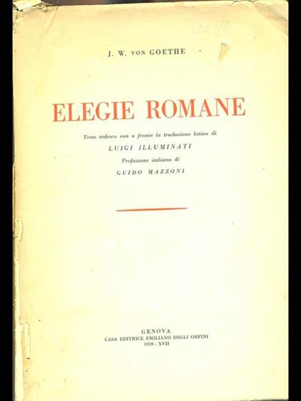 Elegie romane - W. J. Ritter - copertina