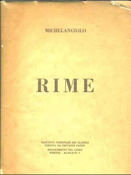 Rime - Michelangelo Buonarroti - copertina