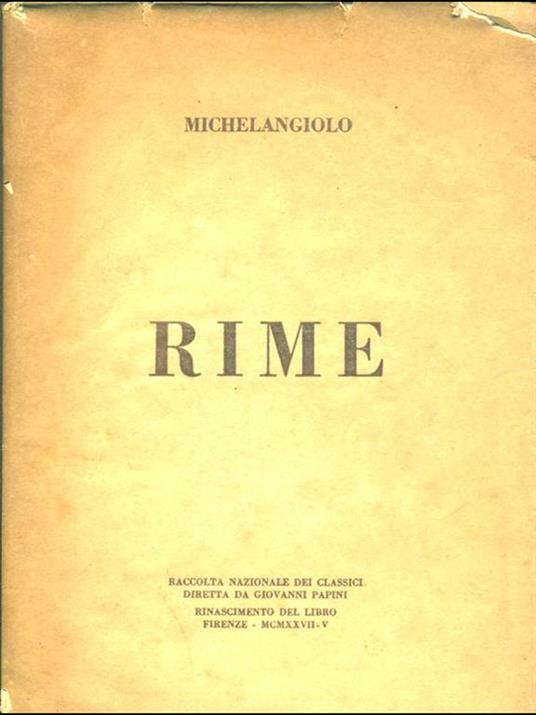 Rime - Michelangelo Buonarroti - copertina