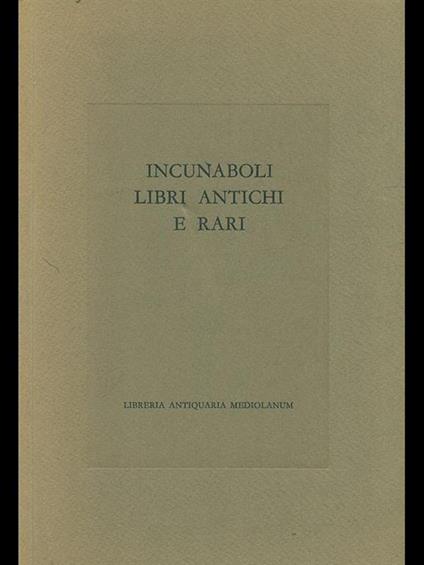 Incunaboli libri antichi e rari - copertina