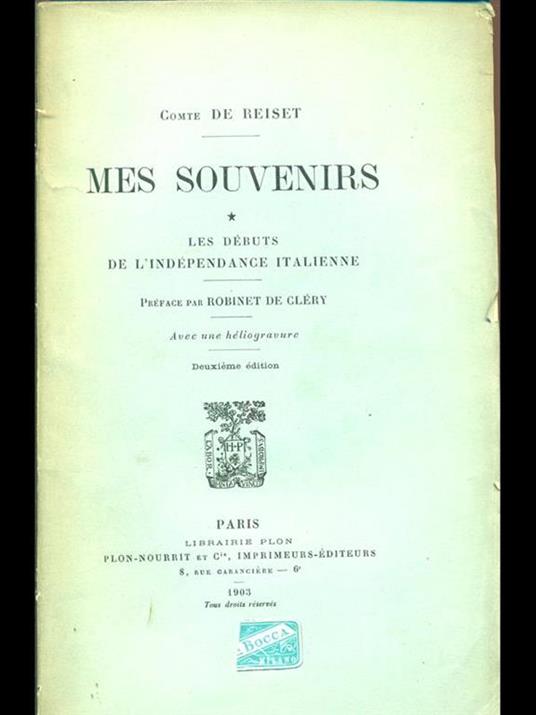 Mes Souvenirs - copertina