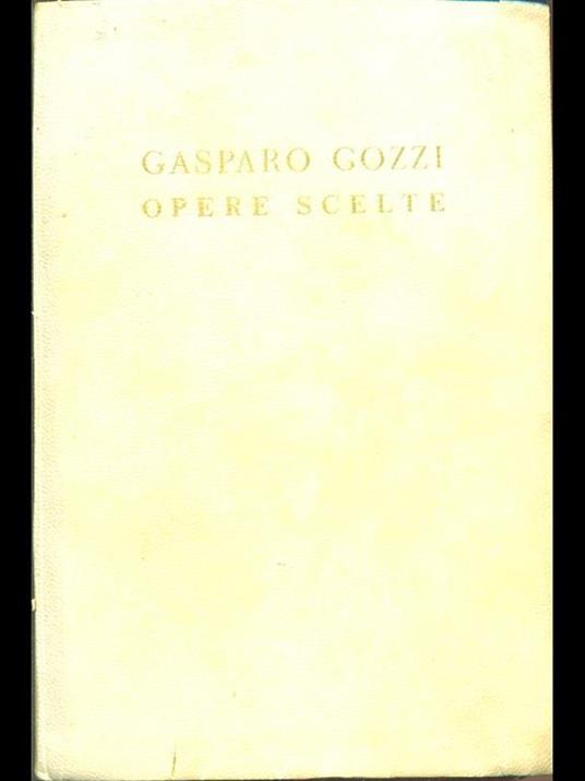 Opere scelte - Gasparo Gozzi - copertina