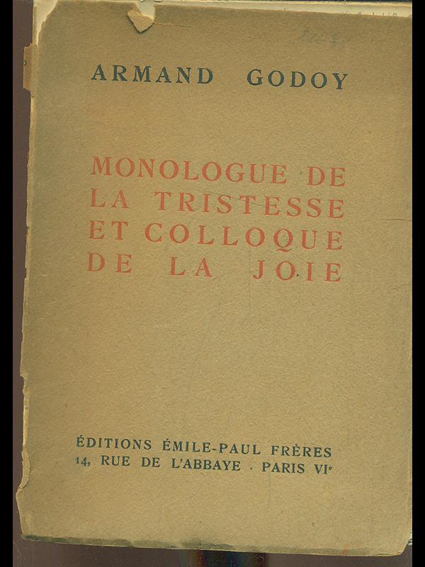 Monologue de la tristesse et colloquede la jolie