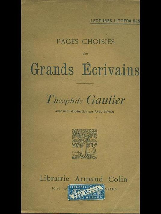 Pages des grands ecrivens. Theophile Gautoier - copertina