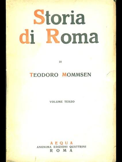 Storia di Roma 3 - Theodor Mommsen - copertina