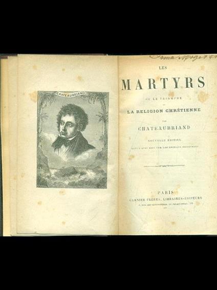 Les martyrs - François-René de Chateaubriand - copertina