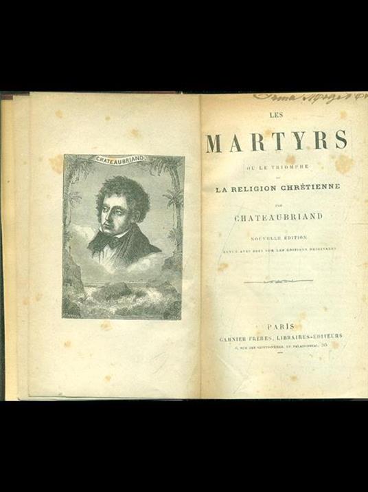 Les martyrs - François-René de Chateaubriand - copertina