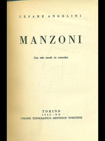 Manzoni - Cesare Angelini - copertina