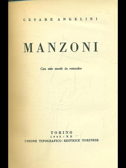 Manzoni - Cesare Angelini - copertina
