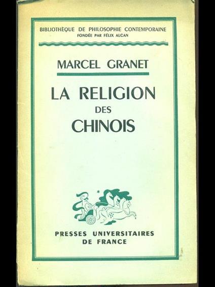 La religion des chinois - Marcel Granet - copertina