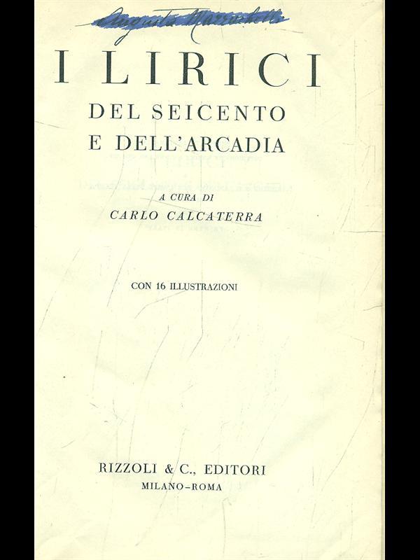 I lirici del Seicento e dell'Arcadia