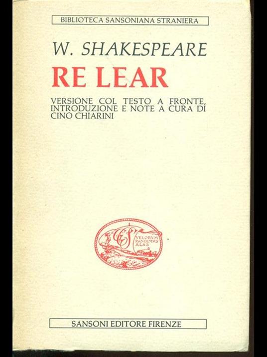 Re Lear - William Shakespeare - copertina