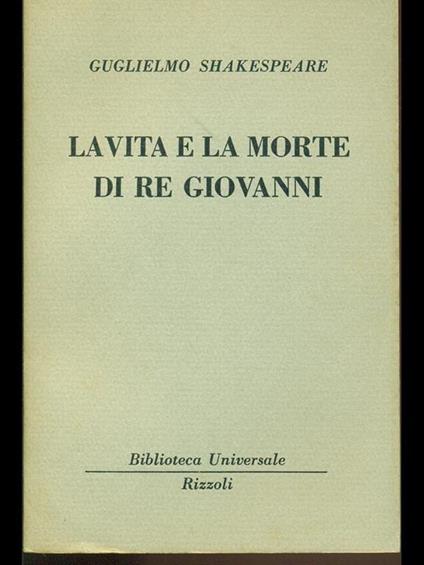 La vita e la morte di re Giovanni - William Shakespeare - copertina