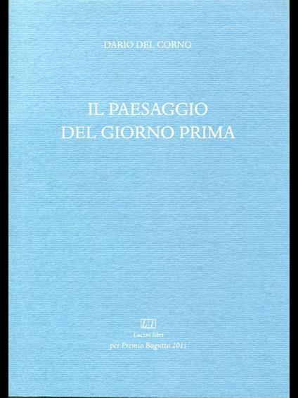 Il paesaggio del giorno prima - copertina
