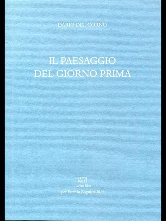 Il paesaggio del giorno prima - copertina