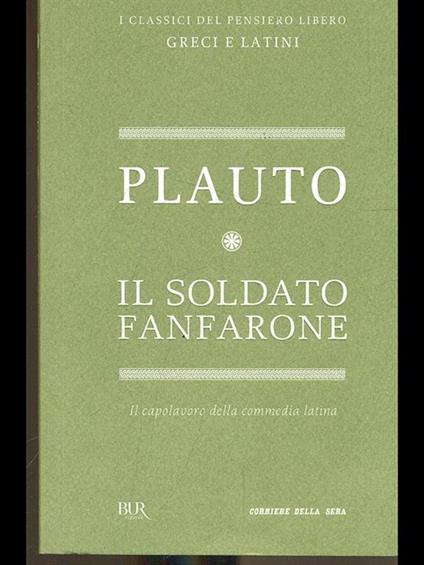 Il soldato fanfarone - T. Maccio Plauto - copertina