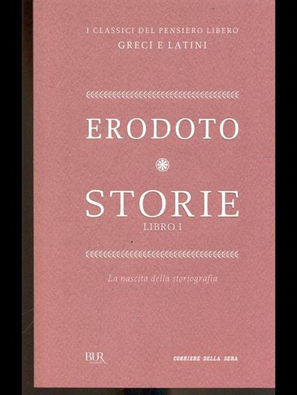 Storie libro I - Erodoto - copertina