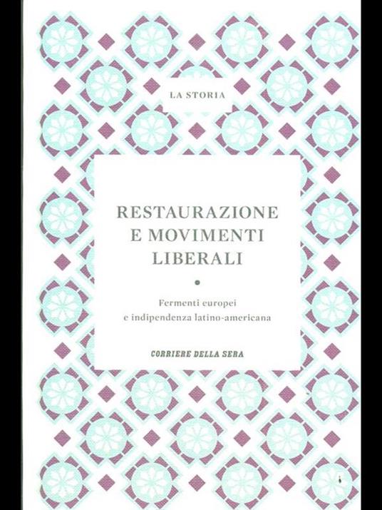 Restaurazione e movimenti liberali - copertina