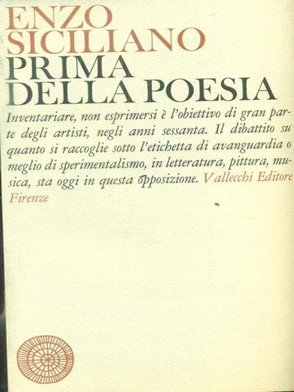 Prima della poesia - Enzo Siciliano - copertina