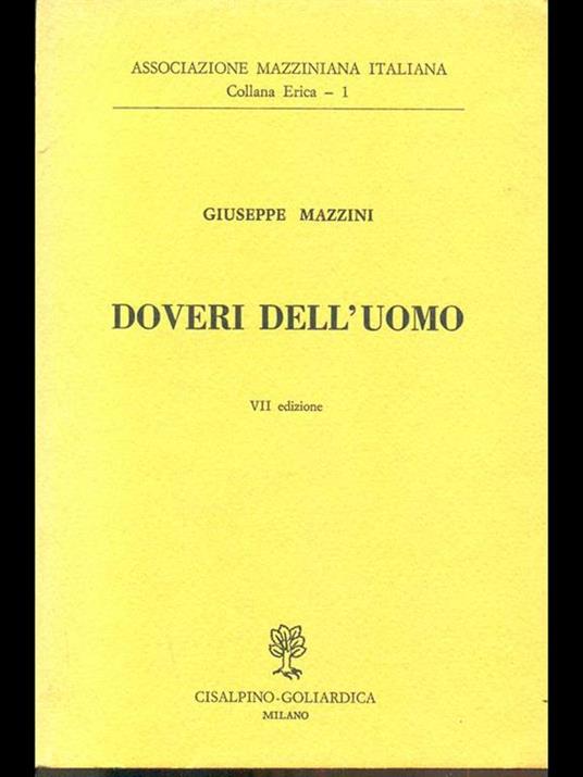 Doveri dell'uomo - Giuseppe Mazzini - copertina