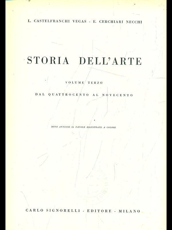 Storia dell'arte Vol. III