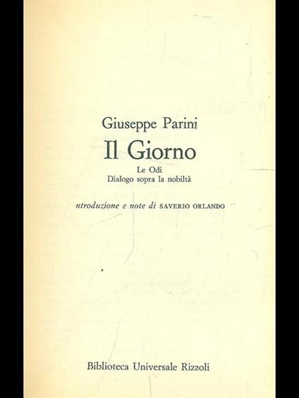 Il giorno - Giuseppe Parini - copertina