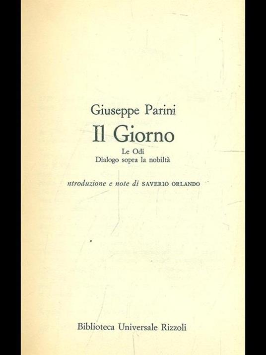 Il giorno - Giuseppe Parini - copertina