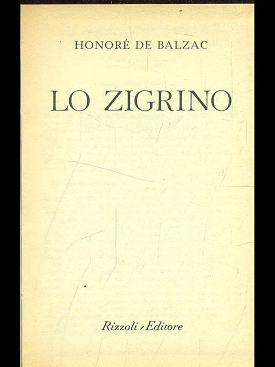 Lo zigrino - Honoré de Balzac - copertina