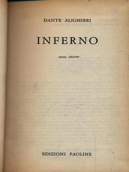 Inferno - Dante Alighieri - copertina