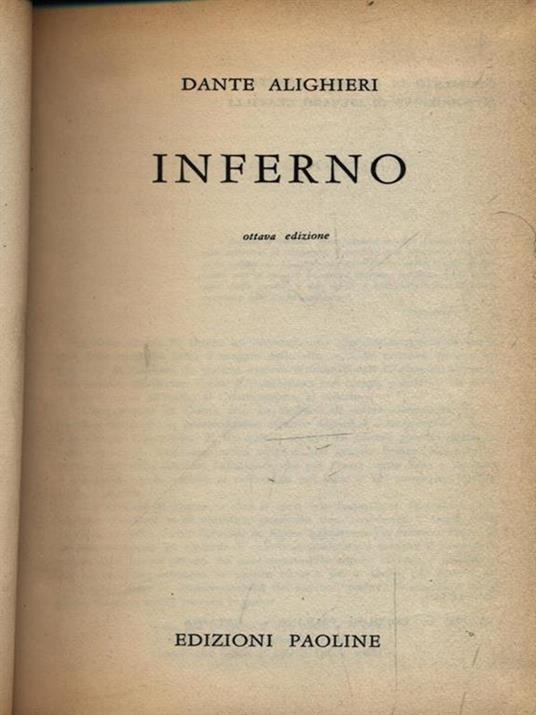 Inferno - Dante Alighieri - copertina