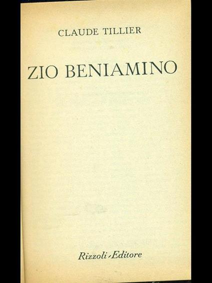 Zio Beniamino - Claude Tillier - copertina