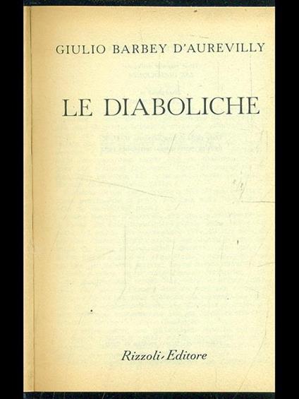 Le diaboliche - Jules-Amédée Barbey d'Aurevilly - copertina