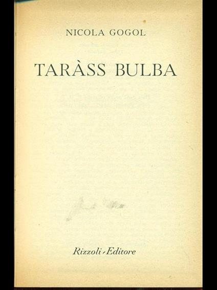 Tarass Bulba - Nikolaj Gogol' - copertina