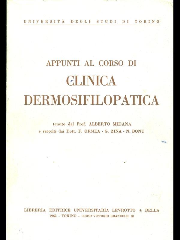 Appunti al corso di clinica dermosifilopatica