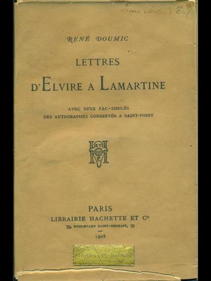 Lettres d'Elvire a Lamatre - René Doumic - copertina