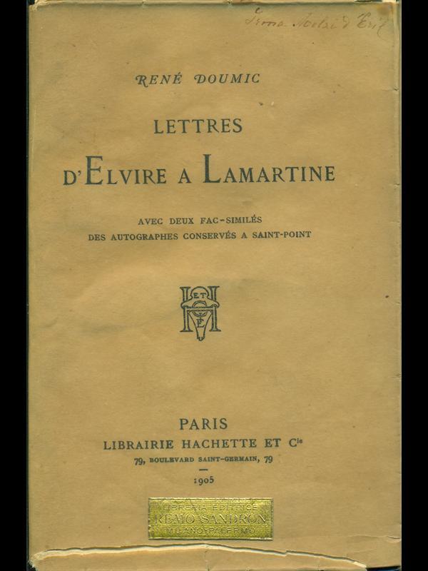 Lettres d'Elvire a Lamatre