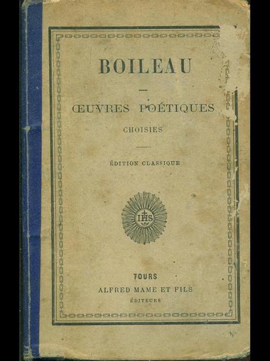 Å’uvres poétiques - Nicolas Boileau - copertina