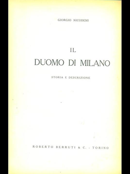 Il Duomo di Milano - Giorgio Nicodemi - copertina