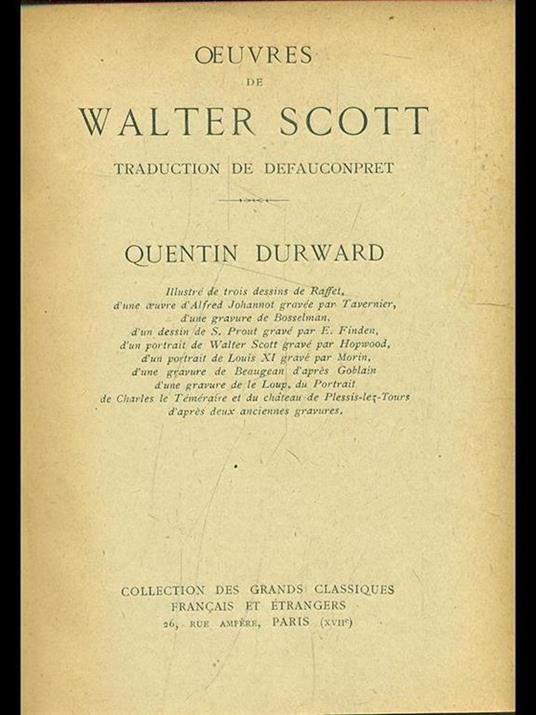 Quentin Durward - Walter Scott - copertina