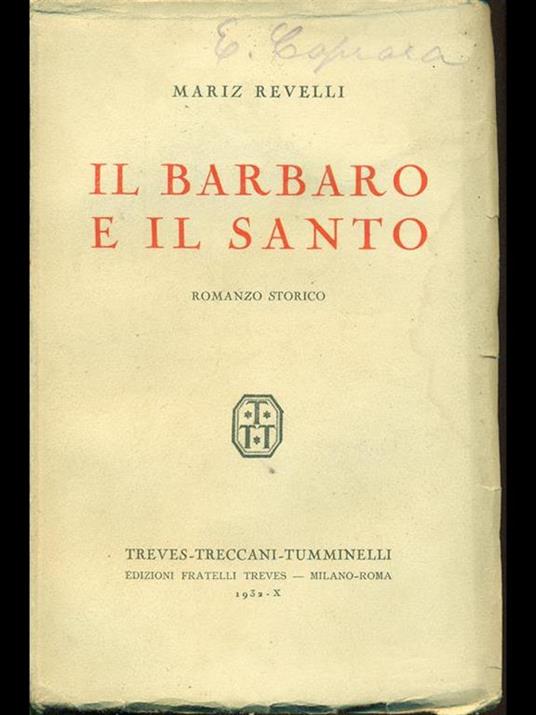 Il barbaro e il santo - Mariz Revelli - copertina