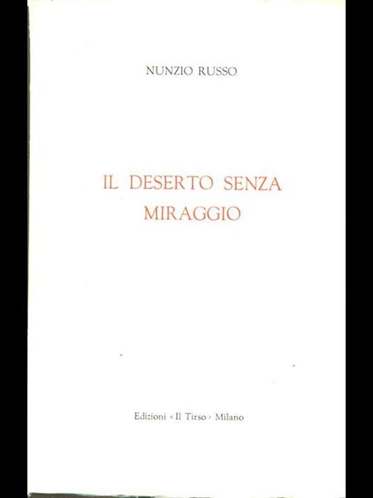 Il deserto senza miraggio - Nunzio Russo - copertina