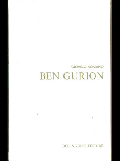 Ben Gurion - Giorgio Romano - copertina