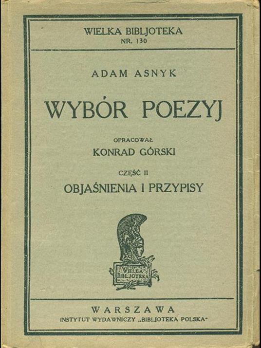 Wybór Poezyj - Asnyk Adam - copertina