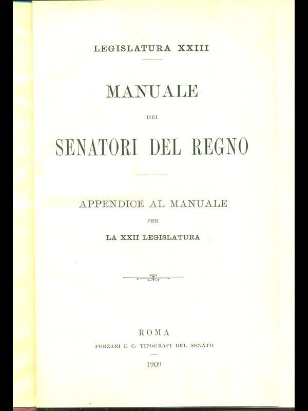 Manuale dei senatori del regno