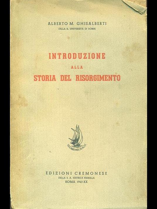 Introduzione alla storia del Risorgimento - Alberto M. Ghisalberti - copertina