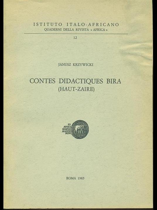 Contes didactiques bira - copertina