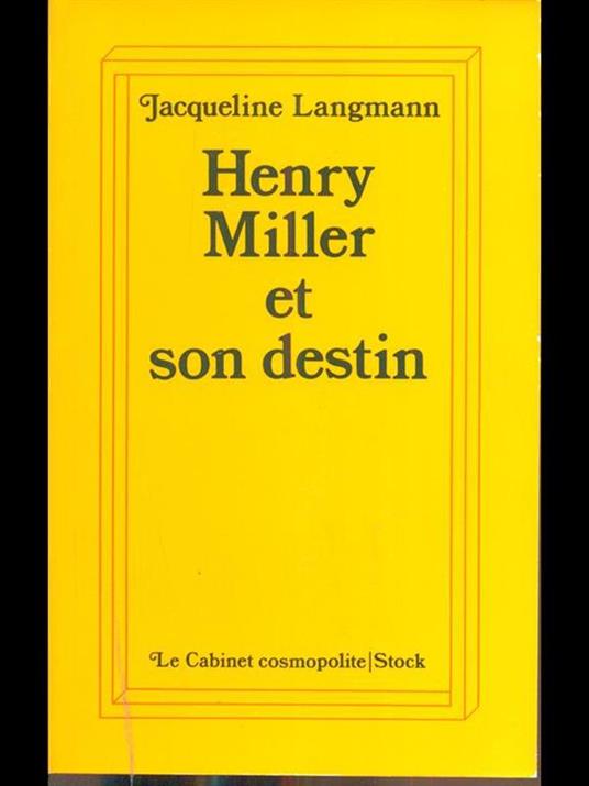 Henry Miller et son destin - copertina