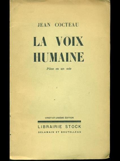 La voix humane - Jean Cocteau - copertina