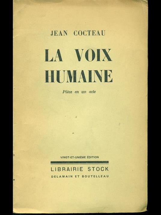 La voix humane - Jean Cocteau - copertina