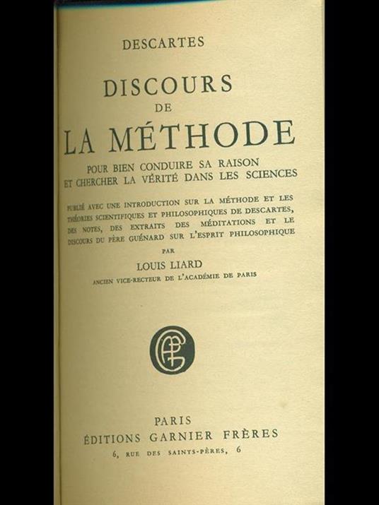 Discours de la methode - Renato Cartesio - copertina
